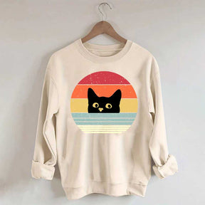 Retro Black Cat Crazy Sweatshirt