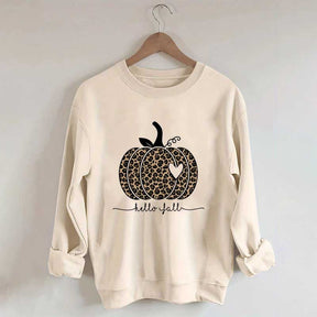Hello Fall Leopard Pumpkin Sweatshirt