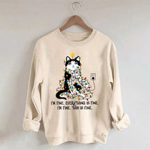 Christmas Cat Lights Sweatshirt