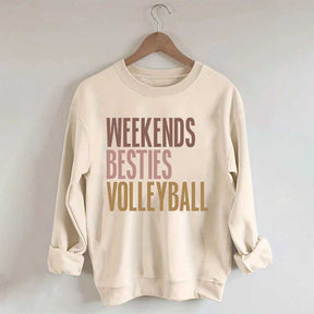 Weekends Besties Volleyball Sweatshirt