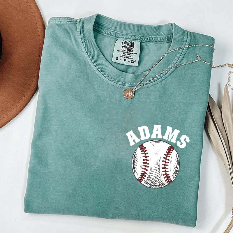 Custom Baseball Name Pocket  T-Shirt
