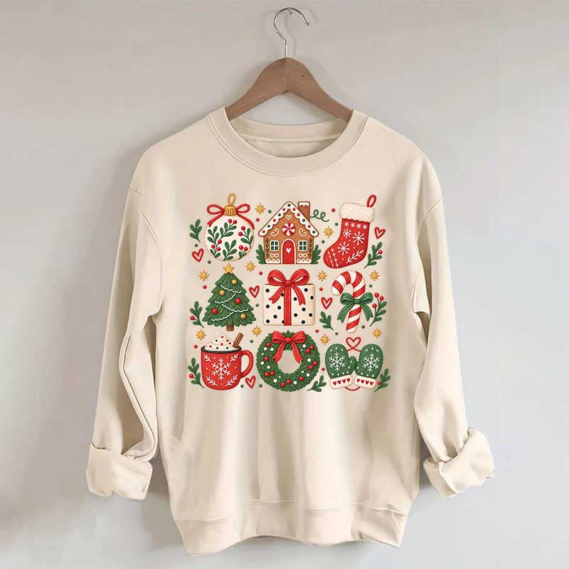 Boho Cozy Christmas Matching Xmas Sweatshirt