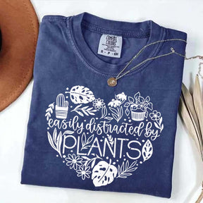 Cute Heart Easily Distracted By Plants T-Shirt