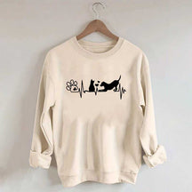 Dog And Cat Mom Heartbeat Sweatshirt