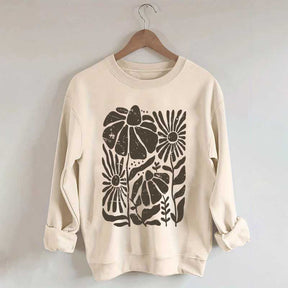 Boho Wildflowers Distressed Flowers Sweatshirt