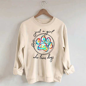 Just a Girl Who Loves Dogs  Animal Lover Sweatshirt