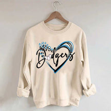 Dodgers Baseball Heart Sweatshirt