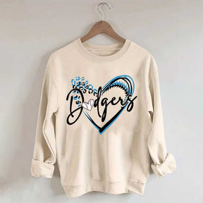 Dodgers Baseball Heart Sweatshirt