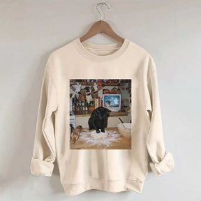 Halloween Black Cat Ghost Sweatshirt