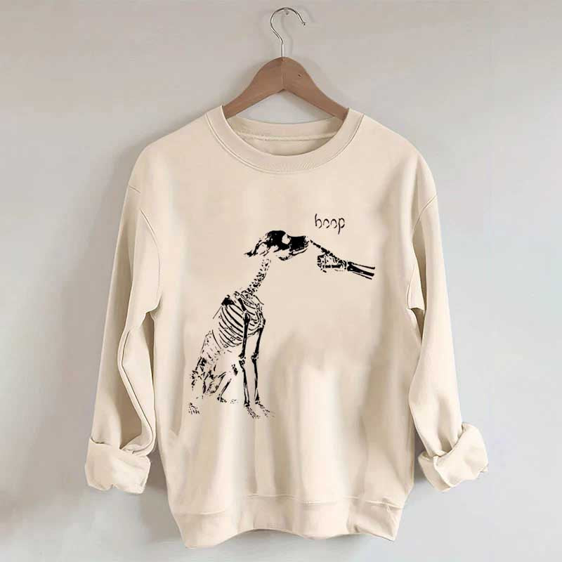 Dog Skeleton Boop Halloween Sweatshirt