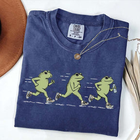 Funny Jogging Frogs Comfort Colors Runner T-Shirt