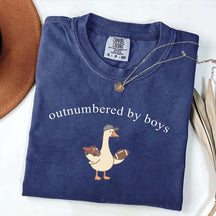 Outnumbered by Sons Mom Goose T-Shirt
