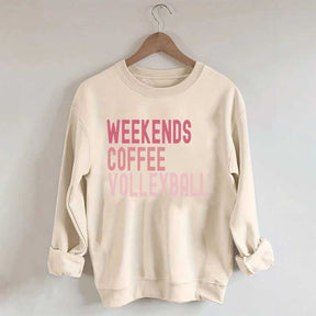 Weekend Coffee Volleyball Pink Sweatshirt