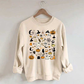 Halloween Doodles Little Things Witch Pumpkin Sweatshirt