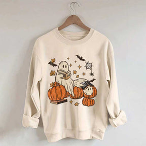 Ghost Reading Fantasy Book Sweatshirt