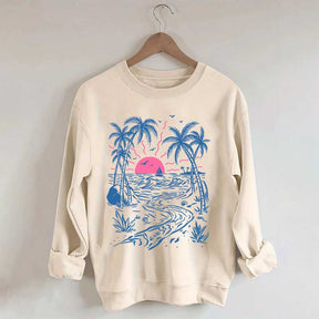 Salty Summer Beach Life Tree Sweatshirt