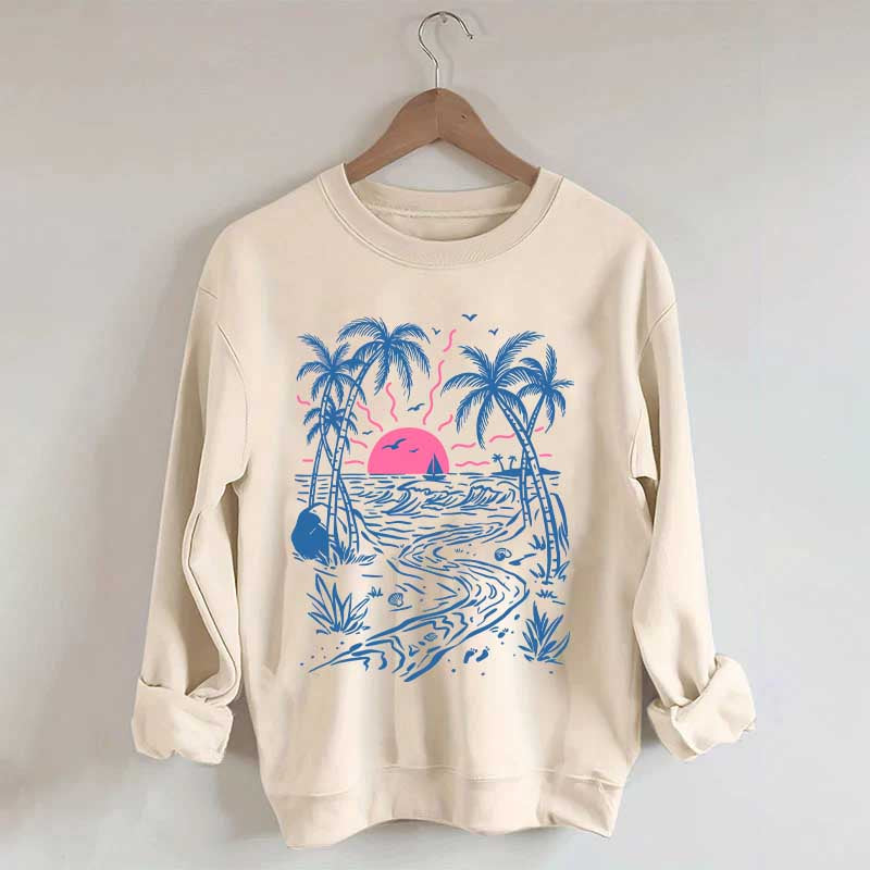 Salty Summer Beach Life Tree Sweatshirt