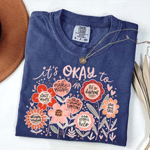 It's Okay Floral Mental Health T-Shirt
