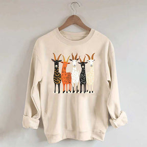 Colorful Goat Funny Farm Animal Sweatshirt