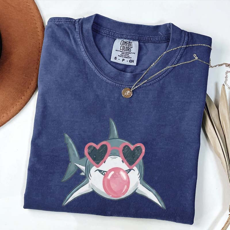 Shark Blowing Bubble Comfort Colors T-Shirt