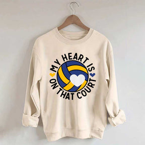 My Heart Is On The Court Volleyball Sweatshirt