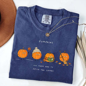 Pumpkins on Their Way to Spice the Latte Graphic T-Shirt