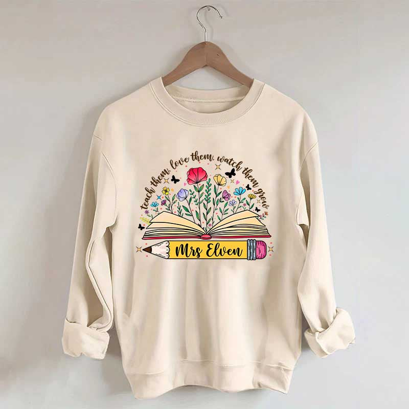 Custom Teacher Wildflower Sweatshirt