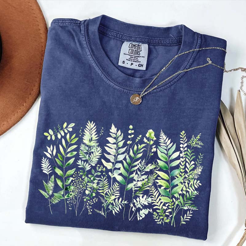 Botanical Fern Leaves Green Foliage T-Shirt