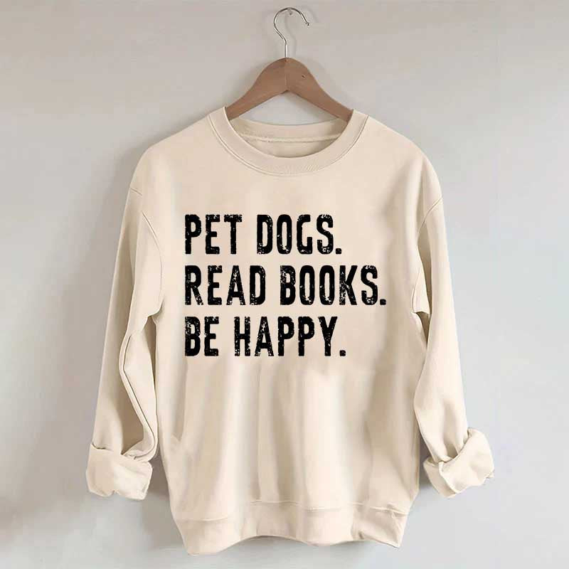 Retro Bookish Reading Books and Dogs Sweatshirt