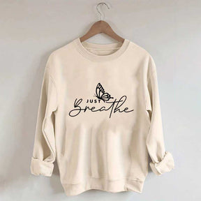 Just Breathe Meditation Butterfly Yoga Sweatshirt