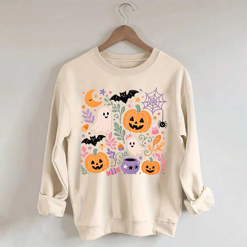 Floral Halloween Fall Spooky Season Sweatshirt