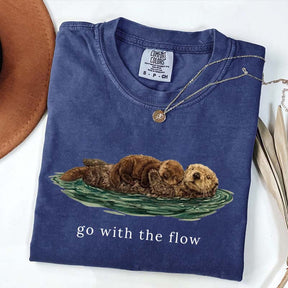 Go With The Flow Cute Otter T-Shirt
