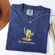 We Read At Dawn Frog Retro T-Shirt