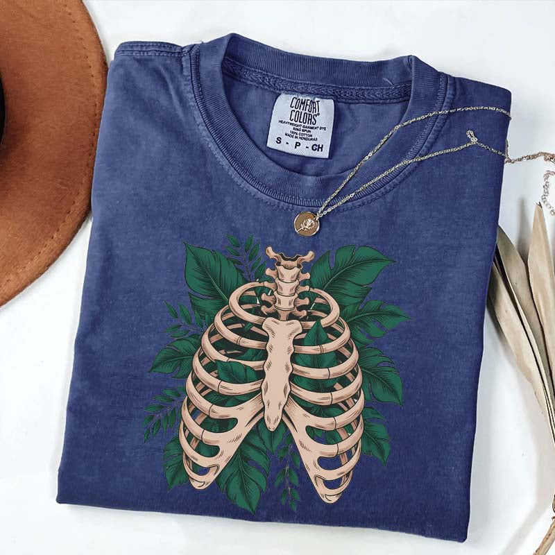 Skeleton Green Plant T-Shirt