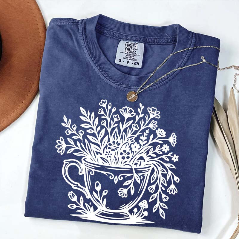 Cottagecore Teacup Floral T-Shirt