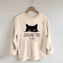 Judging You Silently Black Cat Sweatshirt