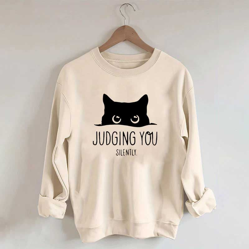 Judging You Silently Black Cat Sweatshirt