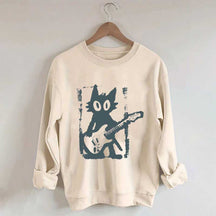 Rock Star Cat Electric Guitar Kitty Sweatshirt
