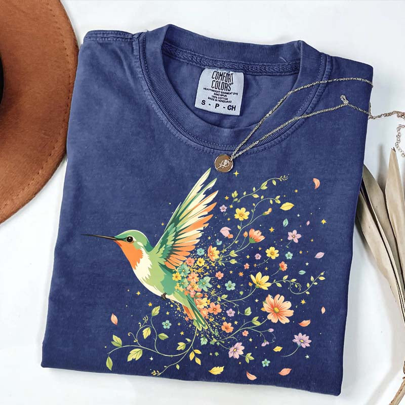 Hummingbird Wildflower Botanical Nature T-Shirt