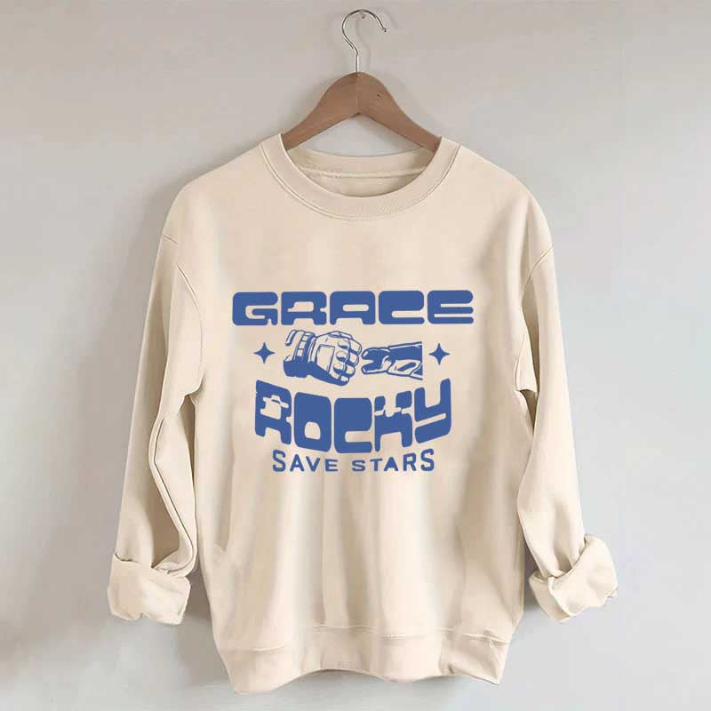 Grace Rocky Save Stars Book Lover Style Sweatshirt