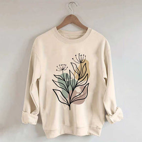 Modern Botanical Abstract Floral Sweatshirt