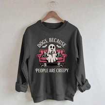Retro Dogs Because People are Creepy Halloween Sweatshirt