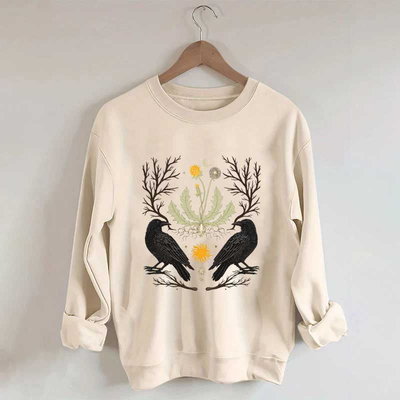 Ostara Raven Pagan Spring Equinox Sweatshirt