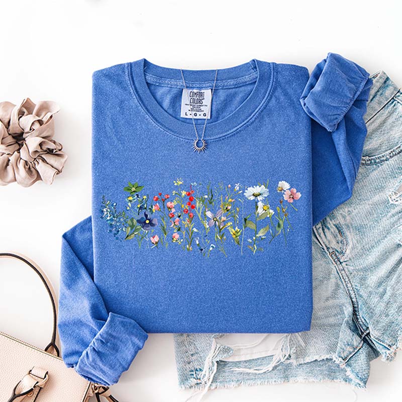 Cottagecore Spring Floral Graphic Sweatshirt