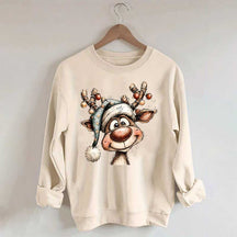 Retro Reindeer Merry Christmas Sweatshirt