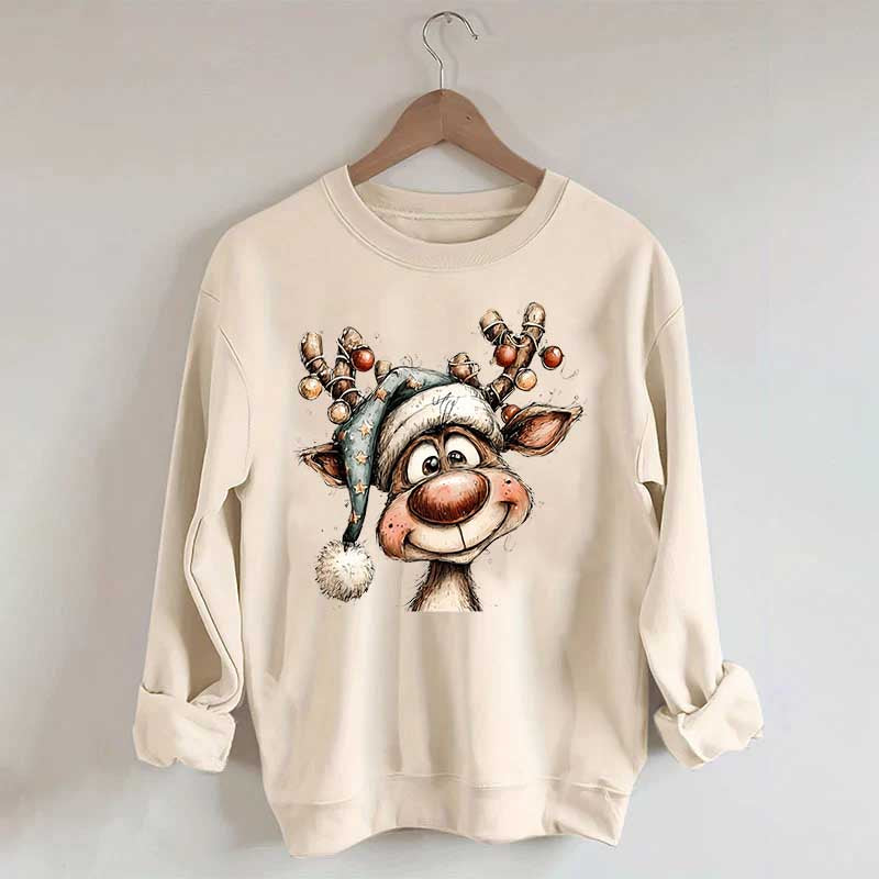 Retro Reindeer Merry Christmas Sweatshirt