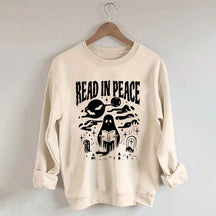 Ghost Reading Book Boho Bookish Sweatshirt