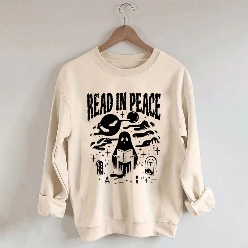 Ghost Reading Book Boho Bookish Sweatshirt