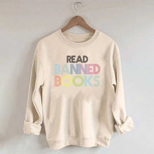 Retro Read Banned Books Rainbow Sweatshirt