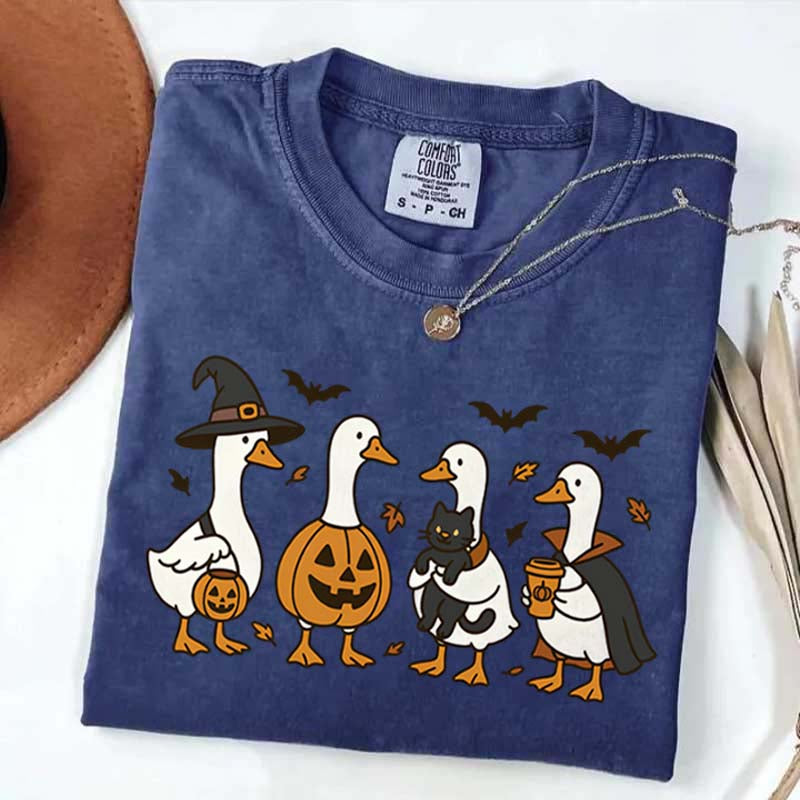Halloween Ghost Pumpkin Bat Cat T-Shirt